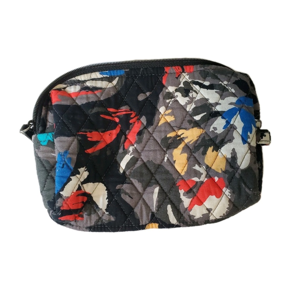 Vera Bradly Make Up Bag Zipper Bag Black Gray And Red